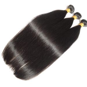 Straight black human hair weaves extensions bundels